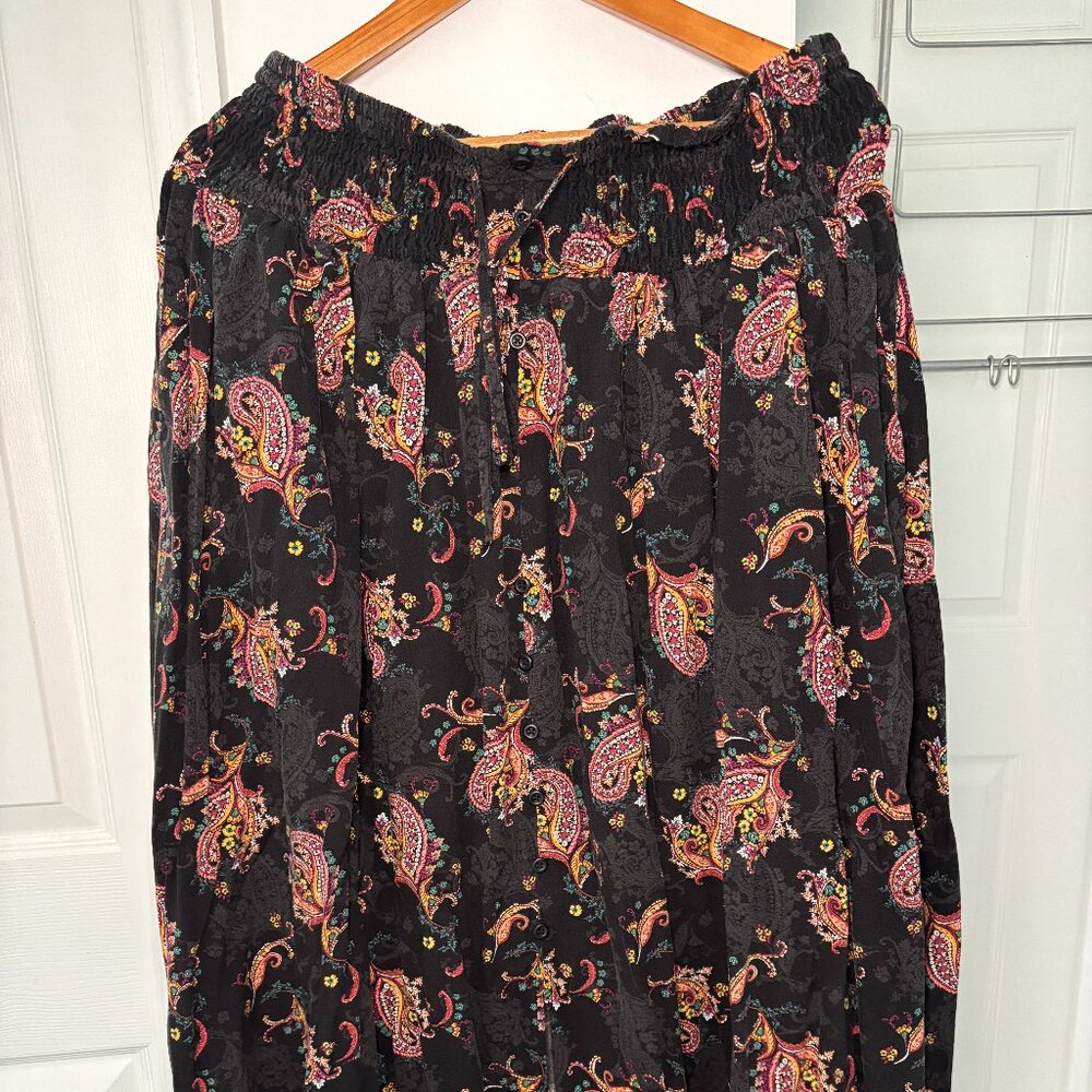 Torrid Black Paisley Smocked Waist Skirt | Plus Size